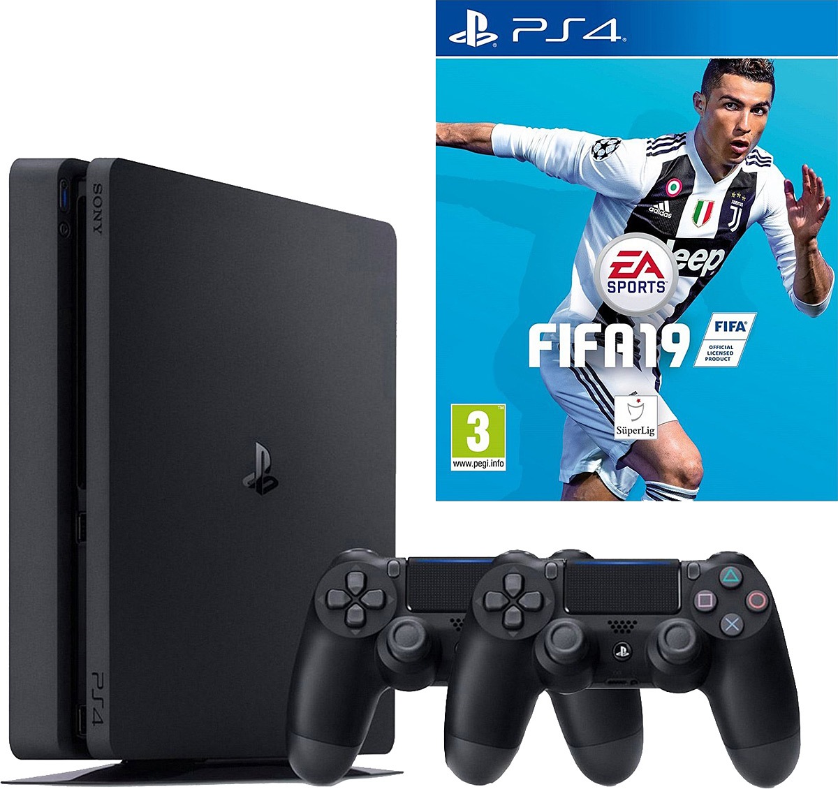 İkinci El PS4 4 Slim 1 TB + 2. Kol + FIFS 19 Oyun Konsolu Banayeni