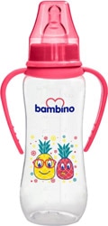 Bambino  Natural PP Kulplu 250 ml Kırmızı Biberon