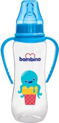 Bambino  Natural PP Kulplu 250 ml Mavi Biberon