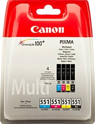 Canon  CLI-551 C/M/Y/BK 4'lü Set Kartuş