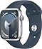 Apple  Watch Series 9 GPS + Cellular 45mm Gümüş Rengi Alüminyum Kasa ve Fırtına Mavisi Spor Kordon Akıllı Saat
