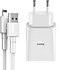 Baseus  Speed Mini Dual TZCCFS-R02 10.5 W 2.4 A Lightning Kablolu Ev Şarj Cihazı Beyaz
