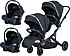 Prego  2223 Ibiza Plus Siyah Travel Sistem İkiz Bebek Arabası
