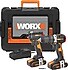 Worx  WX925 20 V 2.0 Ah Çift Akülü Darbeli Matkap + WX265 Darbeli Tornavida Seti