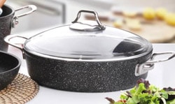 Falez  Black Line 30 cm Granit Döküm Karnıyarık Tenceresi