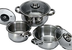 Gülsan  Çakır Cam Kapaklı 6 Parça Güveç Tencere Seti