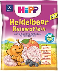 Hipp  Organik Yaban Mersinli Pirinçli Bebek Gofreti 30 gr