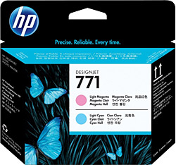 HP  771 CE019A Açık Kırmızı + Açık Mavi Baskı Kafası