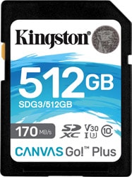 Kingston  Canvas Go Plus SDG3/512GB Class 10 UHS-I U3 V30 512 GB Hafıza Kartı