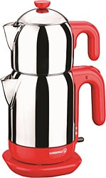 Korkmaz  A369-01 Demtez Inox Kırmızı 1600 W Çelik Çay Makinesi