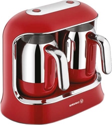 Korkmaz  Kahvekolik A861 Twin Kırmızı/Krom Türk Kahve Makinesi