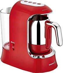 Korkmaz  A862 Kahvekolik Aqua Kırmızı/Krom Otomatik Türk Kahve Makinesi