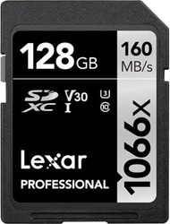 Lexar  Professional Silver Series 1066x Class 10 UHS-I U3 V30 128 GB Hafıza Kartı