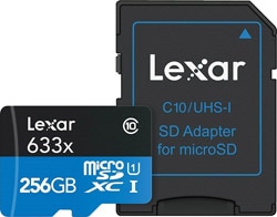 Lexar  633x Class 10 UHS-I U1 256 GB Micro SD Kart