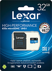 Lexar  633x Class 10 UHS-I U1 32 GB Micro SD Kart