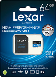 Lexar  633x Class 10 UHS-I U1 64 GB Micro SD Kart