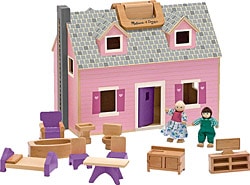 Melissa&Doug  Ahşap Taşınabilir Küçük Mobilyalı Ev