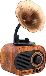 Mikado  MN-S19 5 W Ahşap USB Aux TF Kart Bluetooth Klasik Retro Gramofon Müzik Kutusu