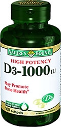 Nature's Bounty  Vitamin D3 1000 IU 100 Kapsül
