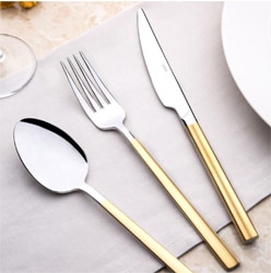 Nehir  Dalyan Altın Sade 89 Parça 12 kişilik Çatal Kaşık Bıçak Takımı