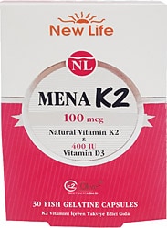 New Life  Mena K2+D3 30 Kapsül