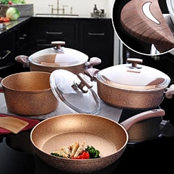 OMS  3105 Bronz 7 Parça Granit Tencere Seti