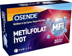 Osende  MFİ Metilfolat İyot 30 Dil Altı Tablet