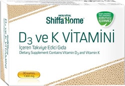 Shiffa Home  D3 Ve K Vitamini 1300 mg 30 Kapsül