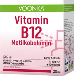 Voonka  Vitamin B12 Metilkobalamin Oral Sprey Damla 20 ml